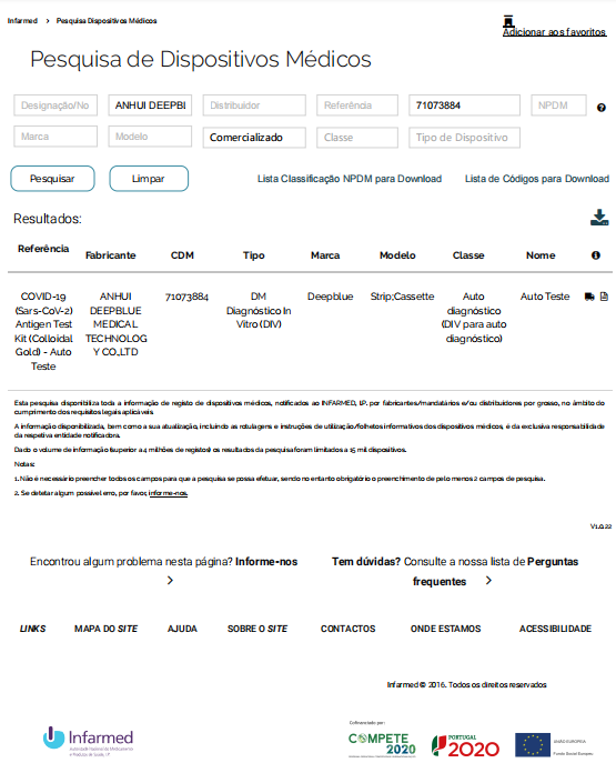 安徽F6福鹿会医疗葡萄牙自测注册证书